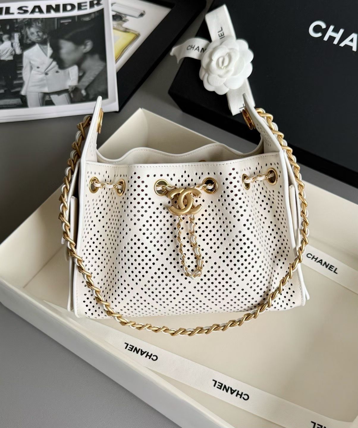 CHANEL 25 MINI Perforated Calfskin Handbag - image 2