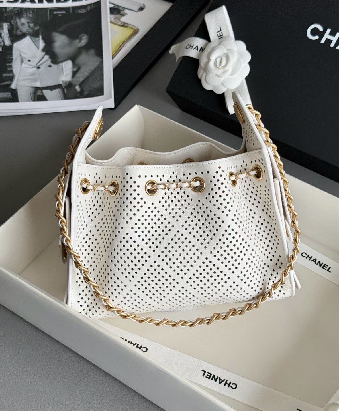 CHANEL 25 MINI Perforated Calfskin Handbag - image 3