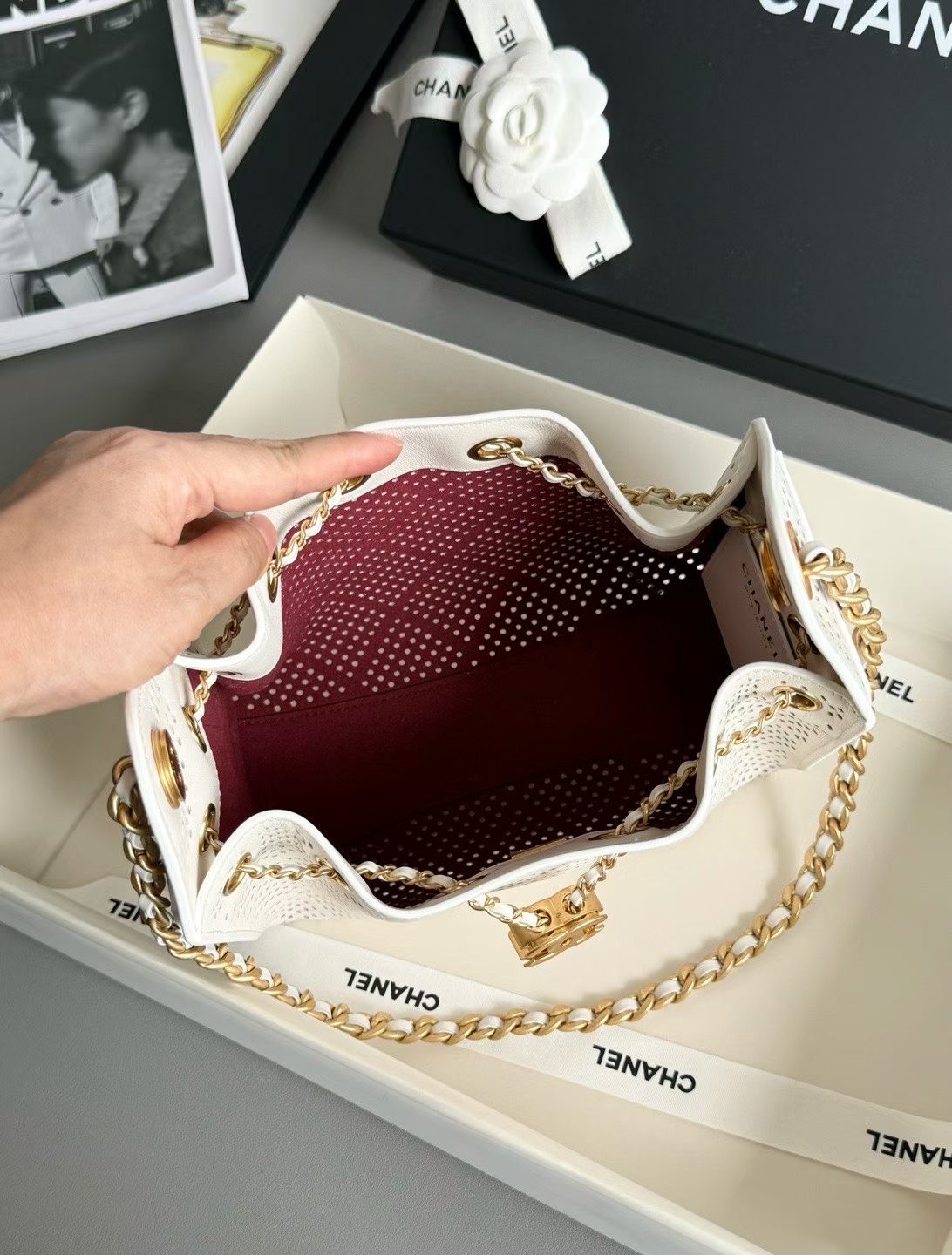 CHANEL 25 MINI Perforated Calfskin Handbag - image 6
