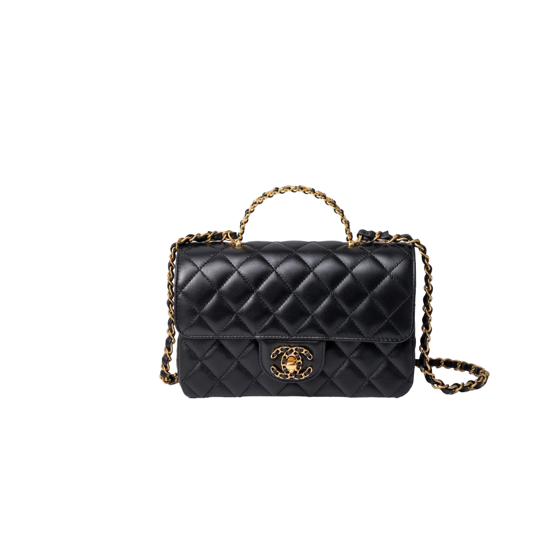CHANEL 24C handle Classic Flap chain logo lambskin
