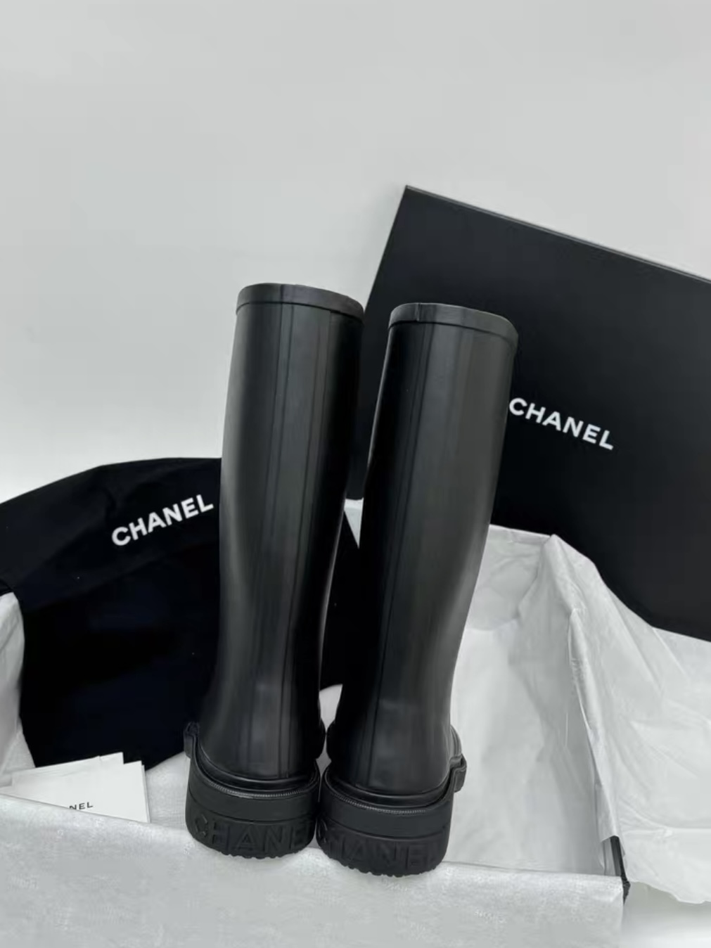 CHANEL Rain Wellington Rubber Boots - image 4