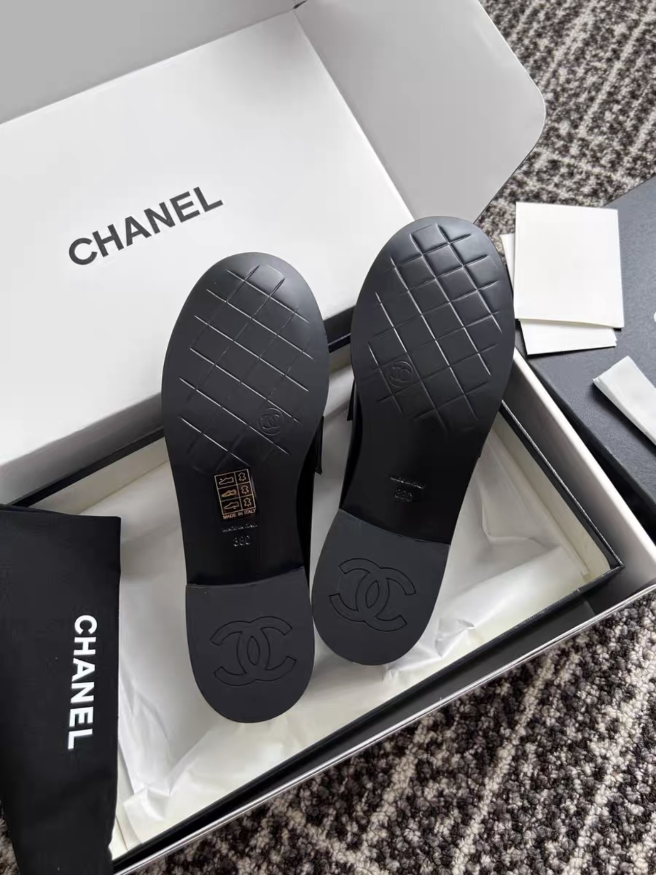 CHANEL 24S Cowhide Leather Versatile Loafers Black - image 5