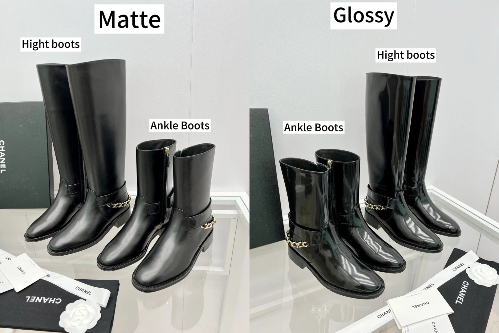 CHANEL riding boots with CC and chain at back - image 6