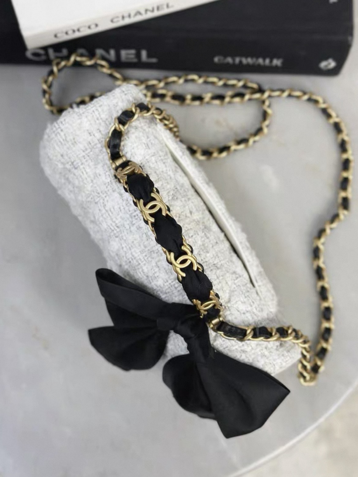 CHANEL Mini flap bag with top handle Tweed ,Silk - image 5