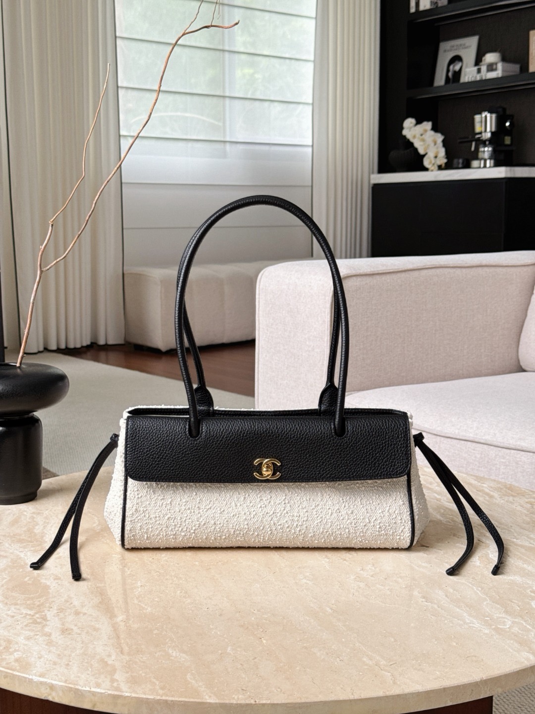 CHANEL Small Shopping Bag Grained Calfskin Boucle - image 2