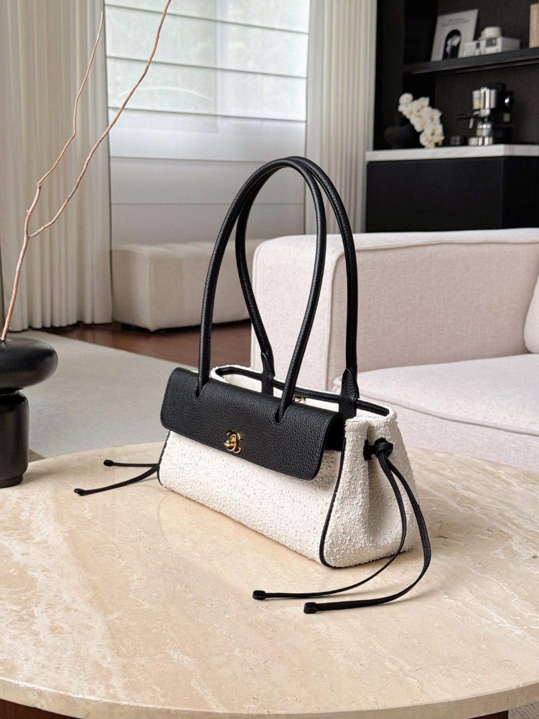 CHANEL Small Shopping Bag Grained Calfskin Boucle - image 4