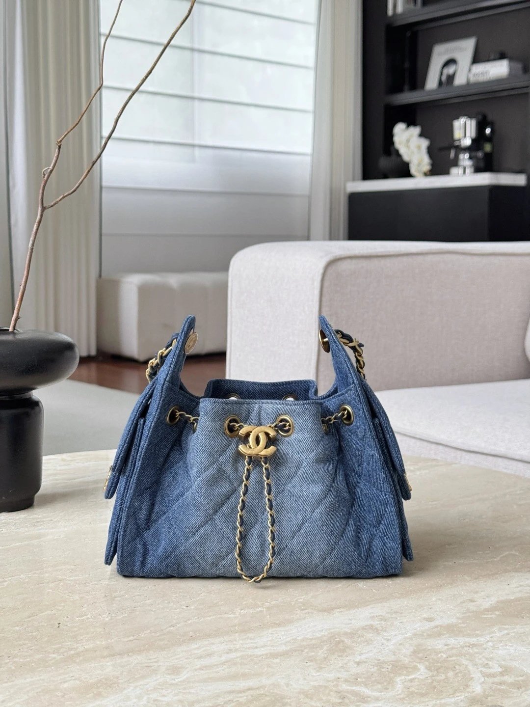 CHANEL 26C MINI Hobo Bag Denim - image 2