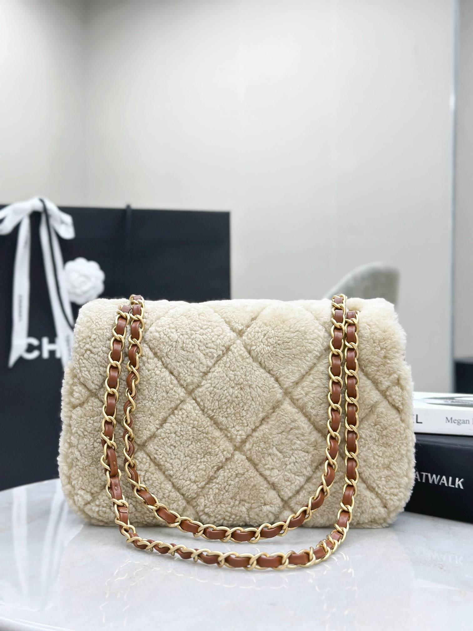 CHANEL 24K Teddy Bear-Shearling Flap Bag - image 4