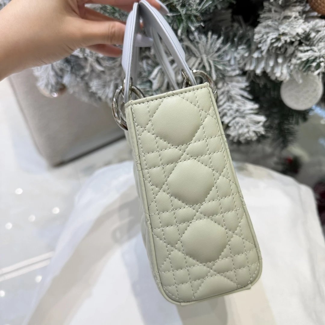 Mini Lady Dior Bag with Chain Two-Tone Green and Blue Cannage Lambskin - image 5