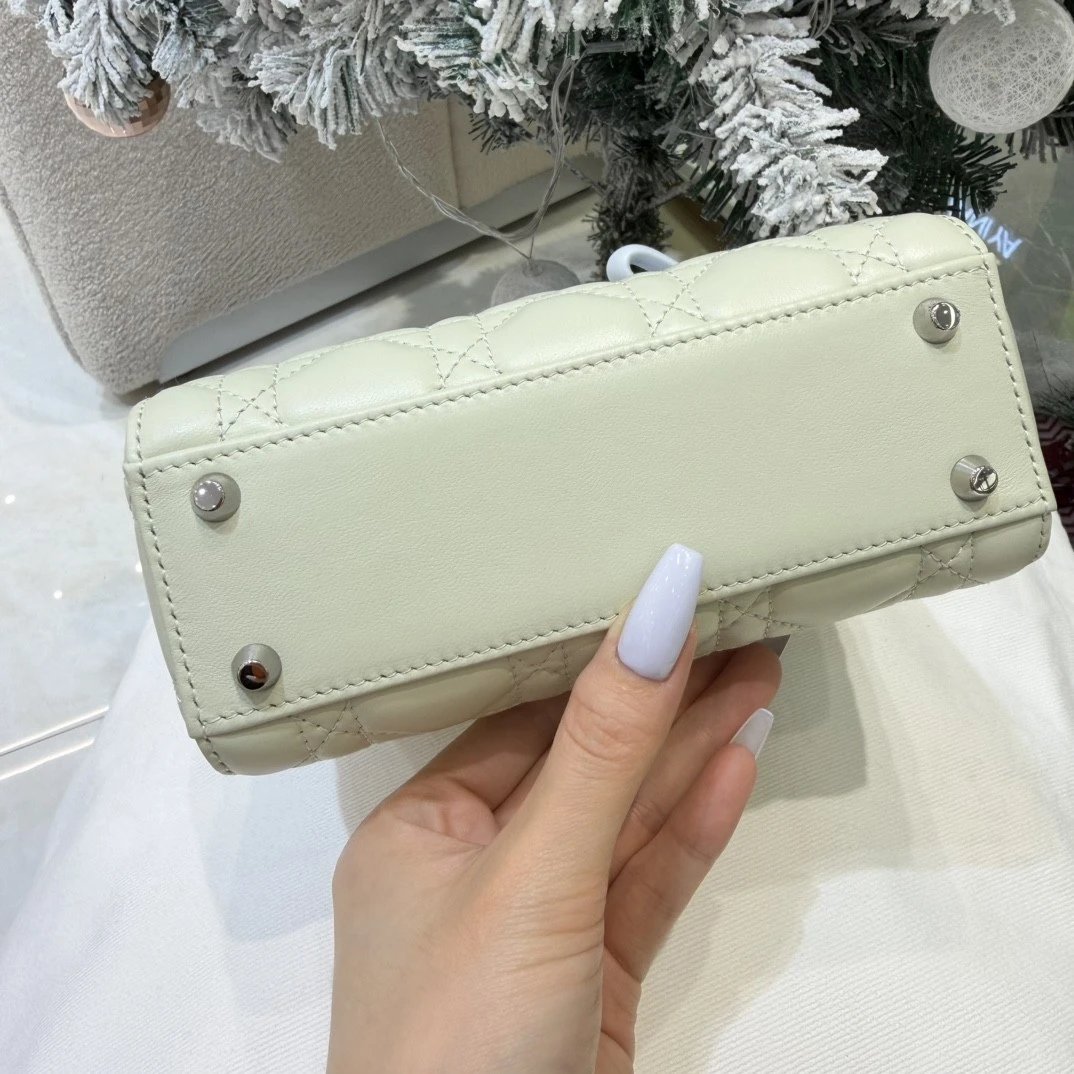 Mini Lady Dior Bag with Chain Two-Tone Green and Blue Cannage Lambskin - image 6