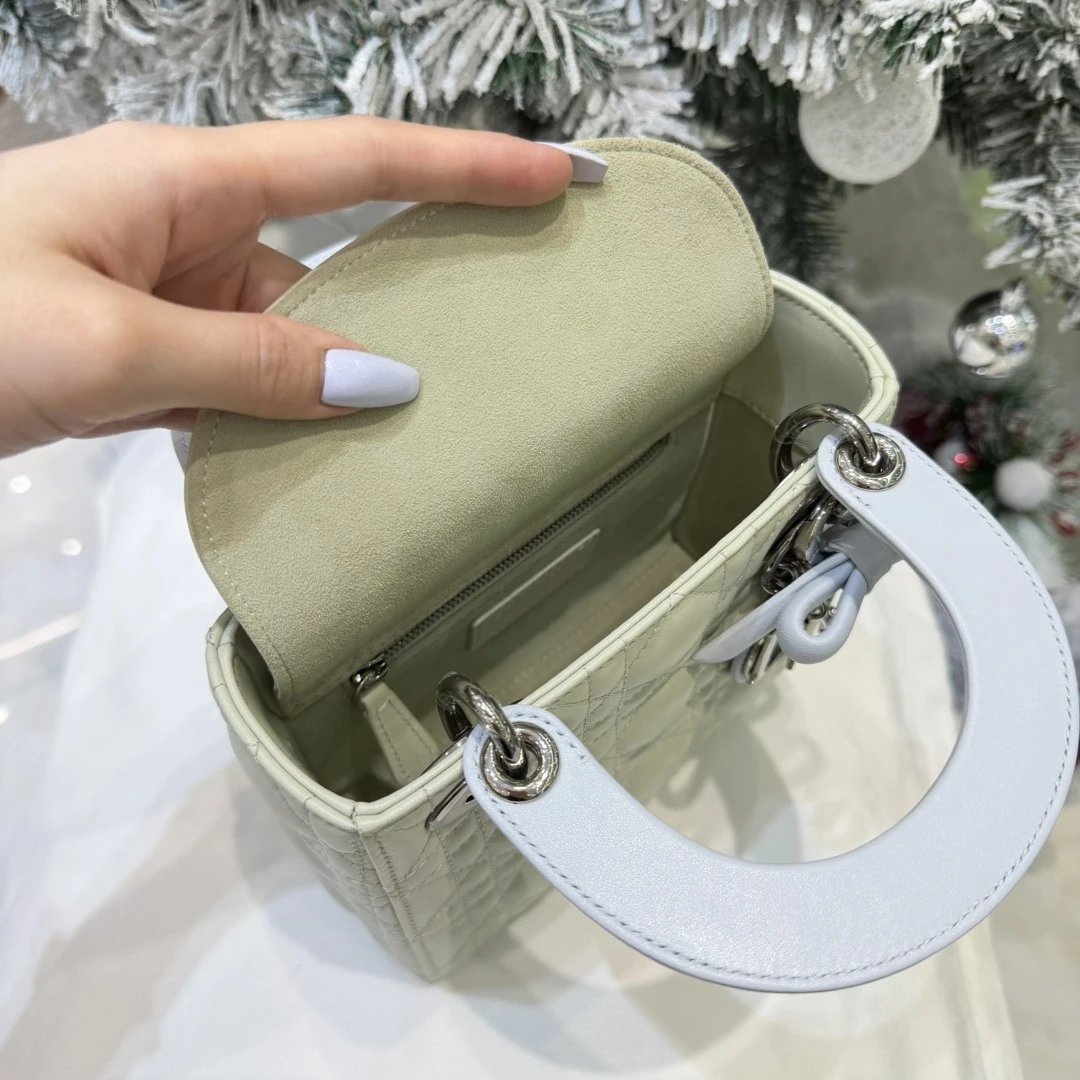 Mini Lady Dior Bag with Chain Two-Tone Green and Blue Cannage Lambskin - image 8