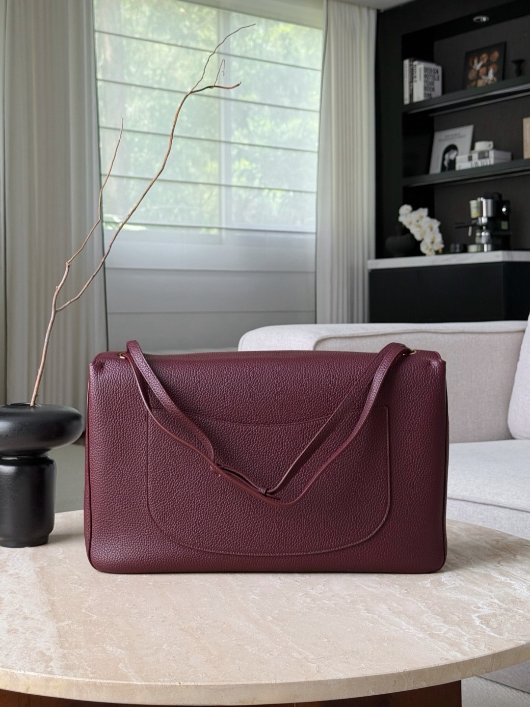CHANEL Maxi Flap Bag Grained Calfskin In Burgundy - image 3