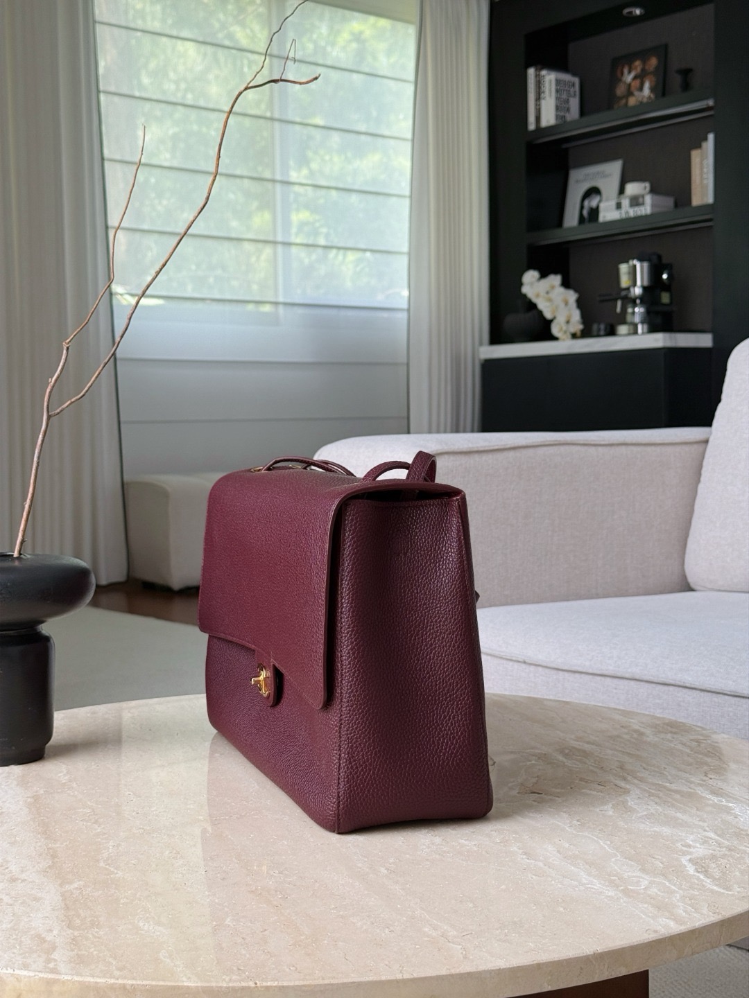 CHANEL Maxi Flap Bag Grained Calfskin In Burgundy - image 4