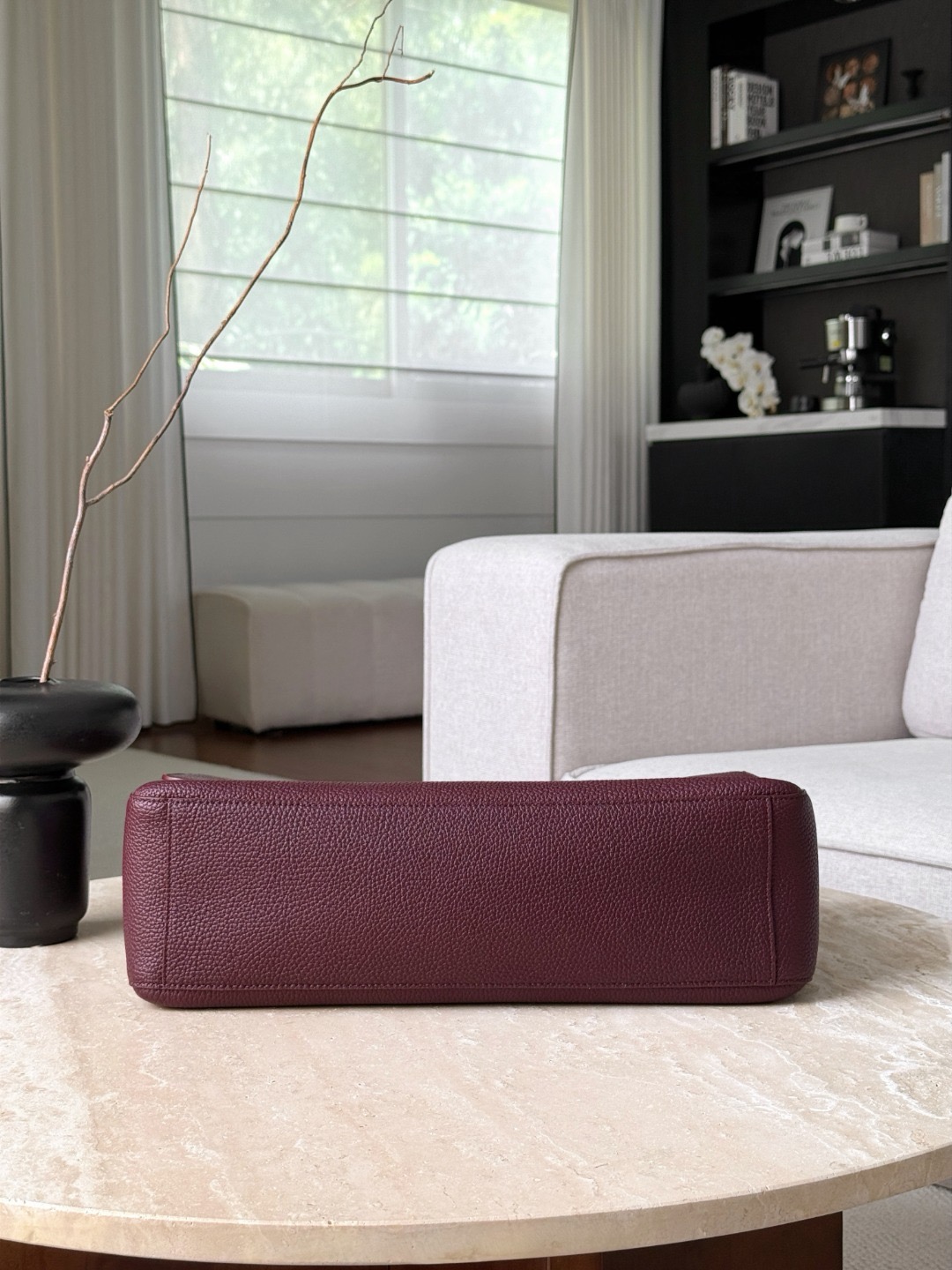 CHANEL Maxi Flap Bag Grained Calfskin In Burgundy - image 5