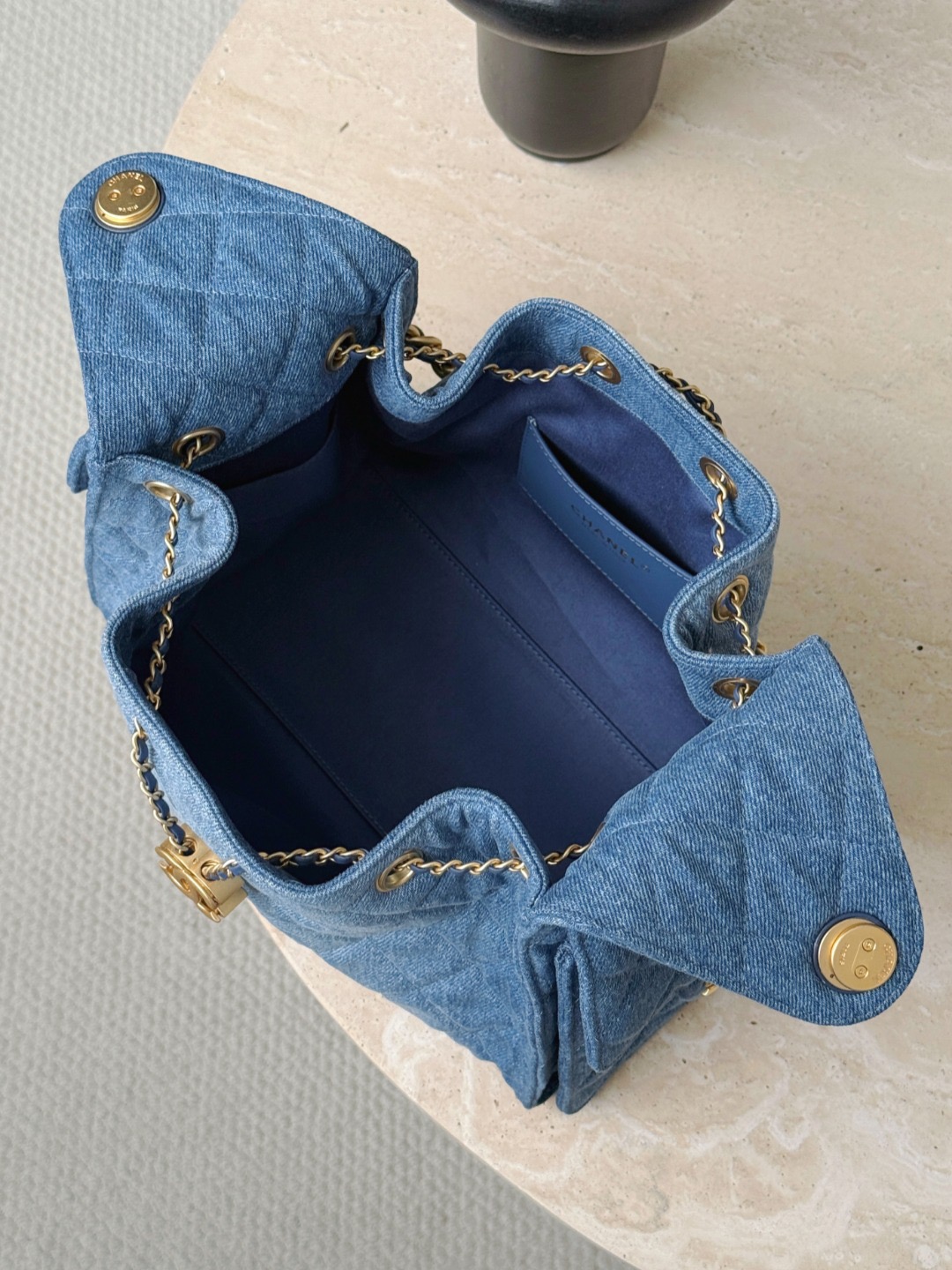 CHANEL 26P 25Bag Dark Wash Denim Blue - image 6