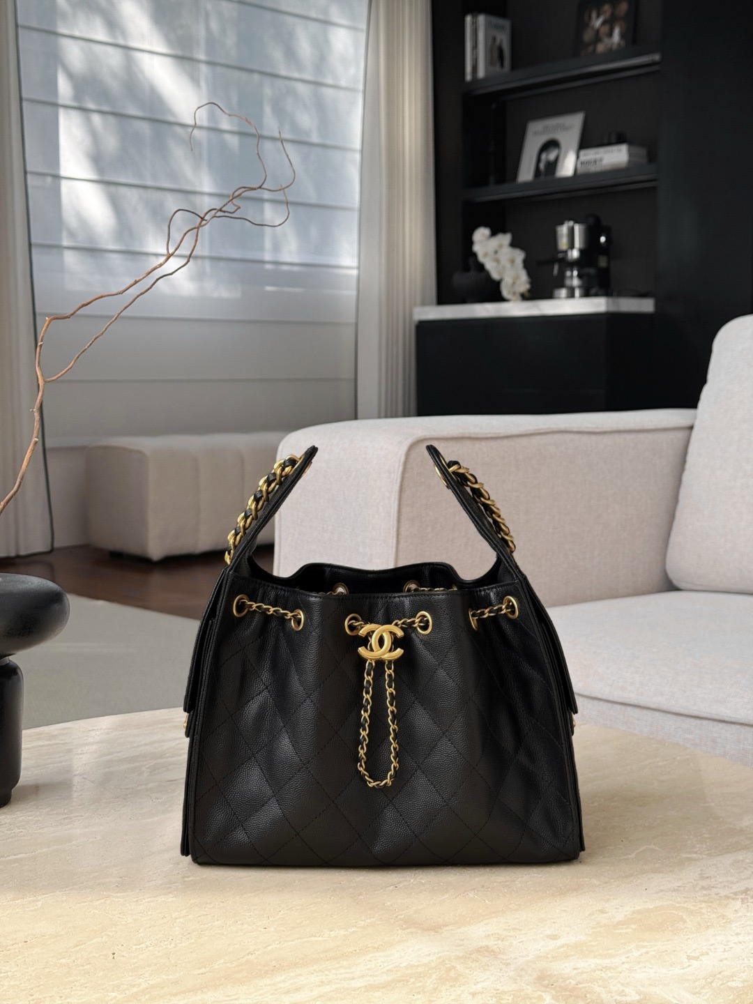 CHANEL 25C Hobo Bag In Black - image 2