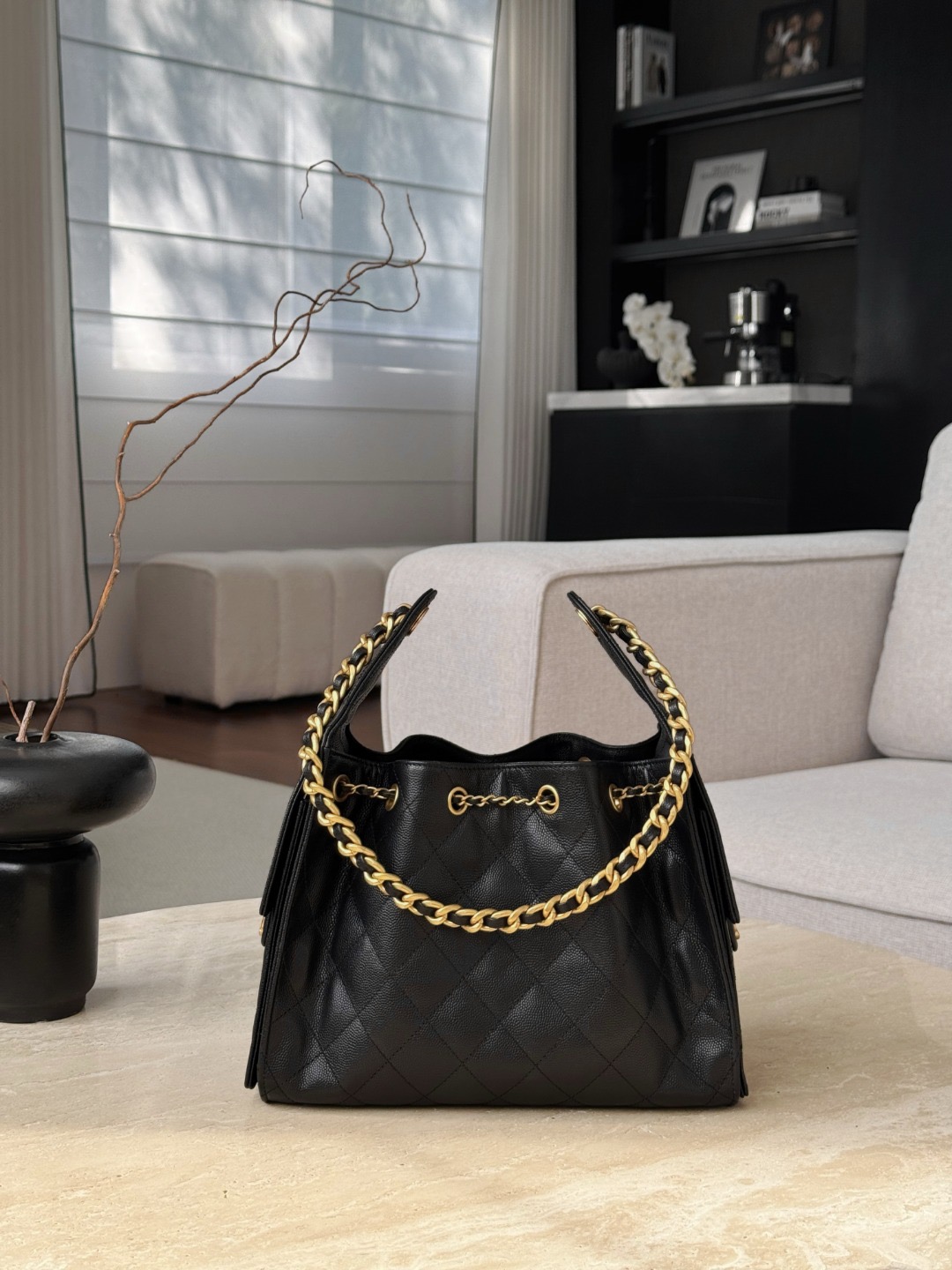 CHANEL 25C Hobo Bag In Black - image 3