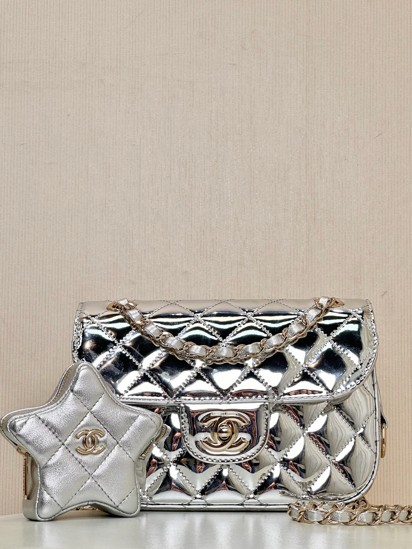 CHANEL Patent Leather Flap Star Bag - image 2
