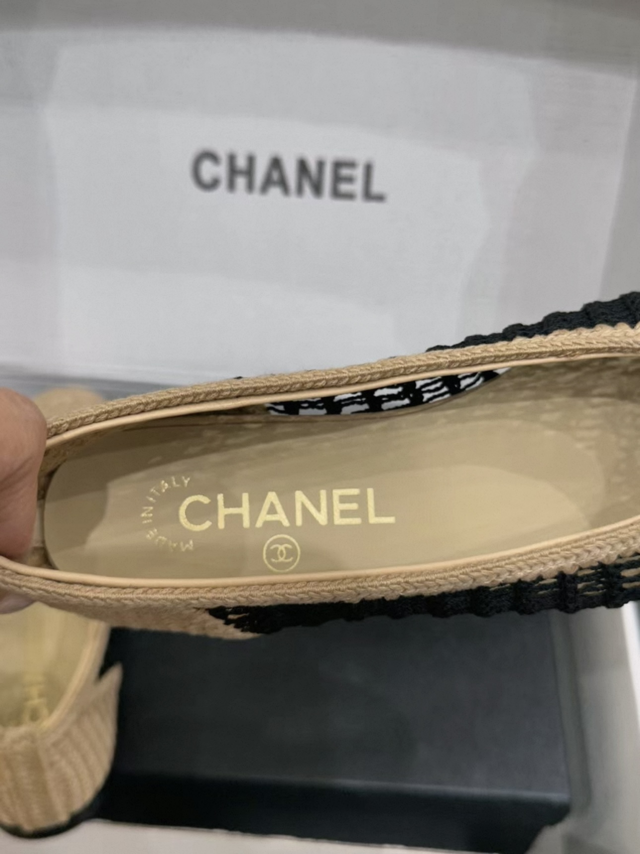 CHANEL Raffia Cap Toe Ballerina Flats - image 8