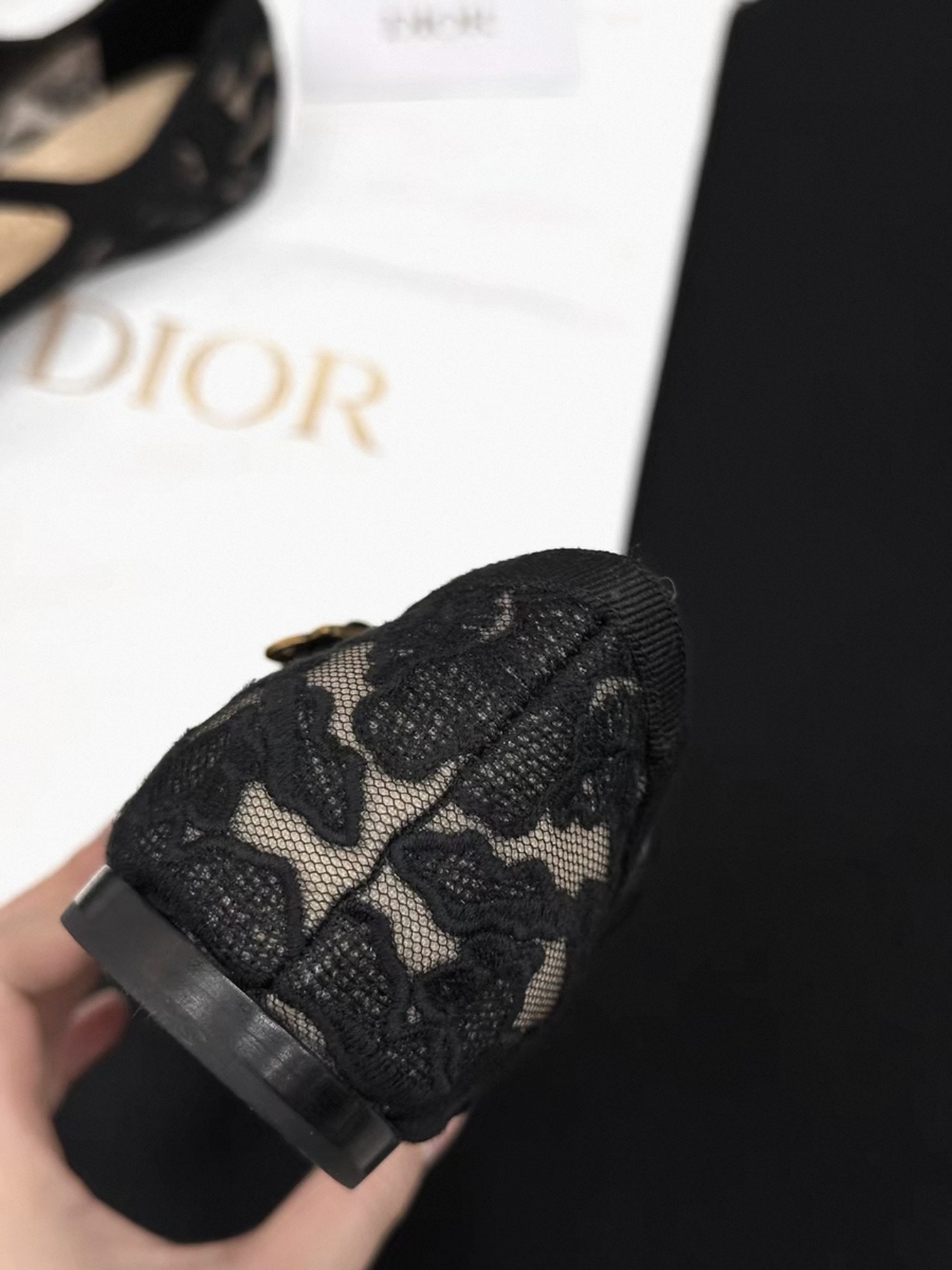 DIOR Very Dior Ballet Flat Transparent Mesh Embroidered with Black Millefiori Motif - image 7