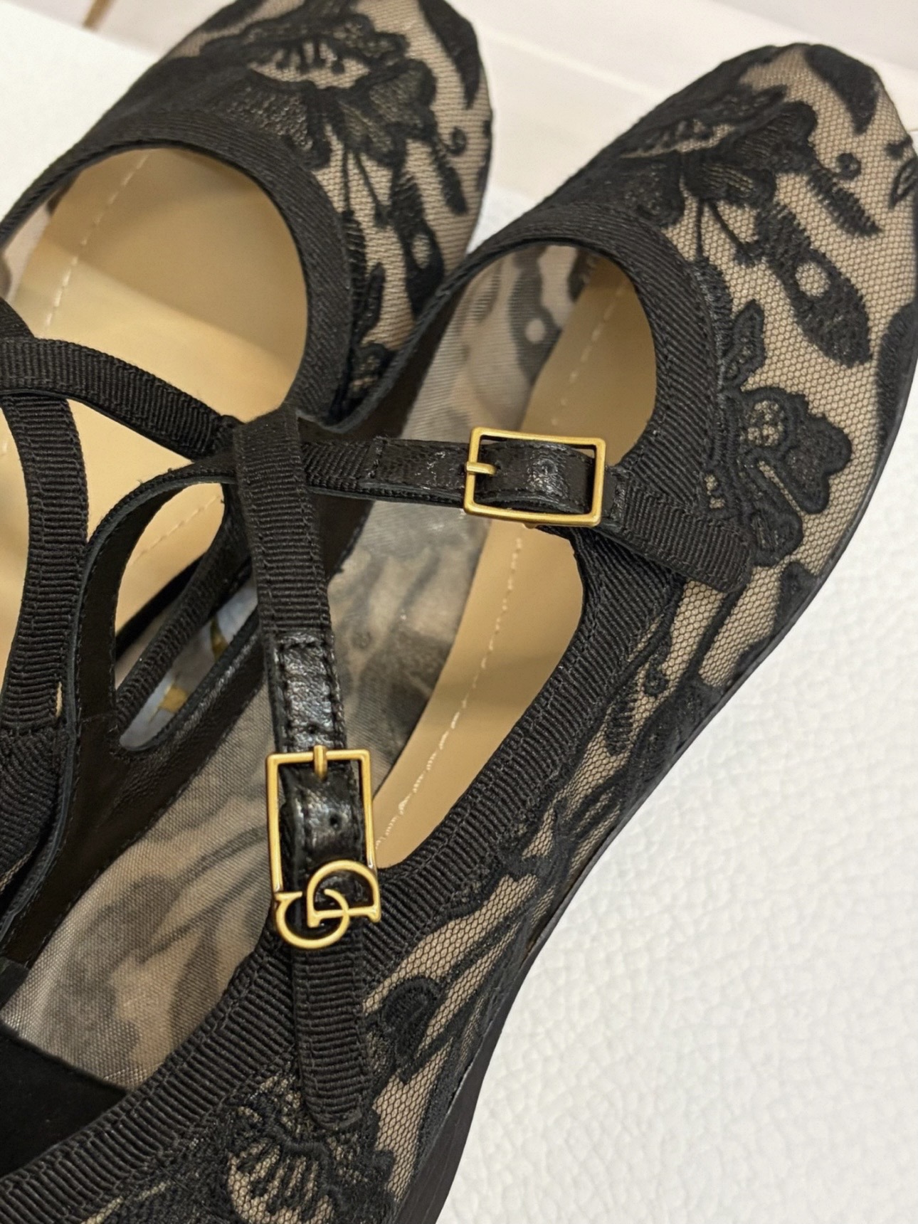 DIOR Very Dior Ballet Flat Transparent Mesh Embroidered with Black Millefiori Motif - image 8