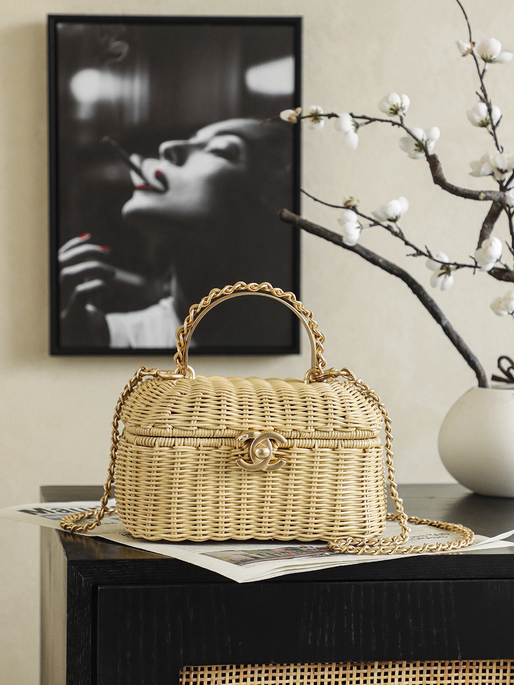 CHANEL Vanity Rattan Bag - image 2