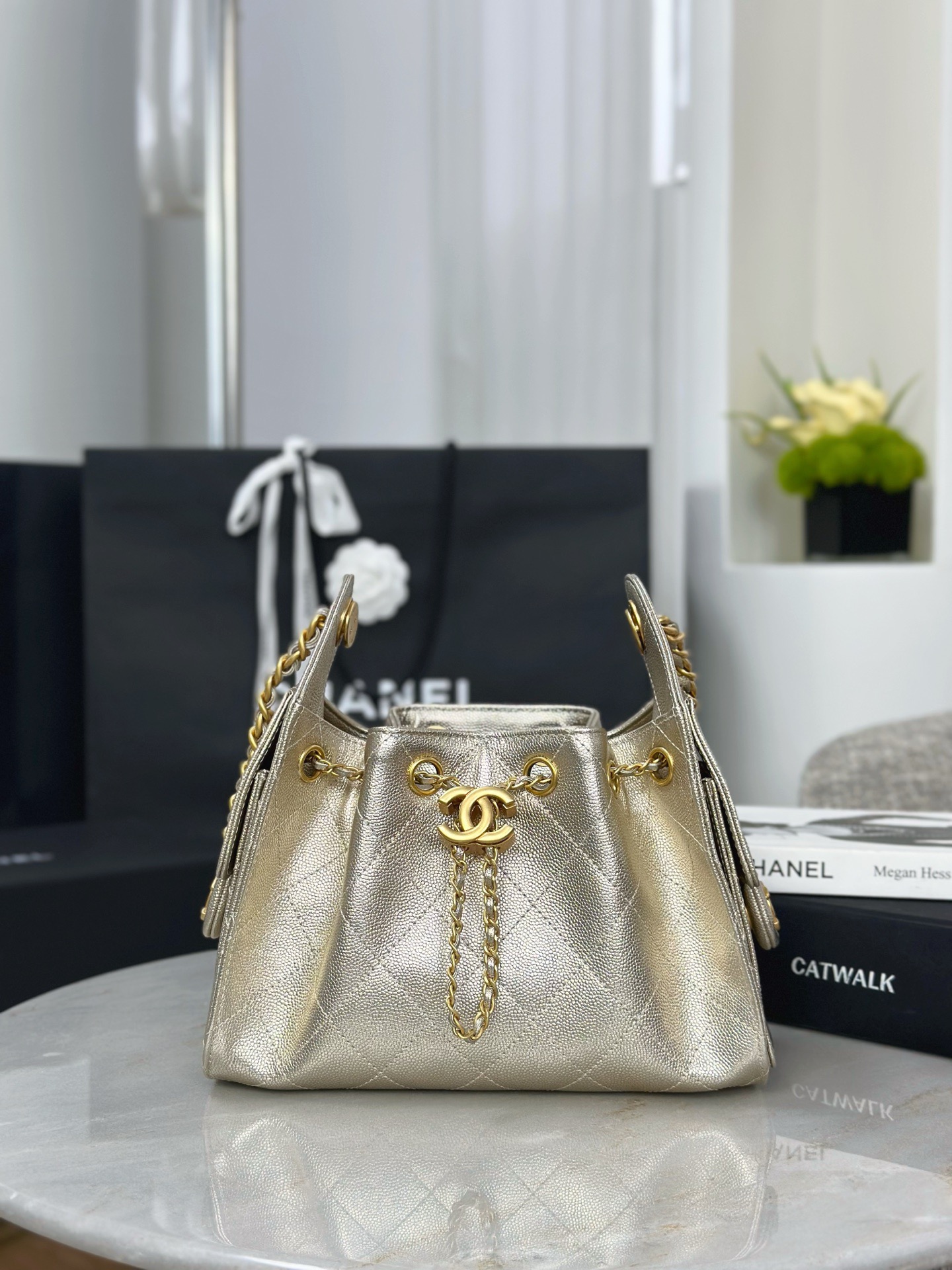 CHANEL 26C 25Bag MINI Caviar leather In Metallic Color - image 2