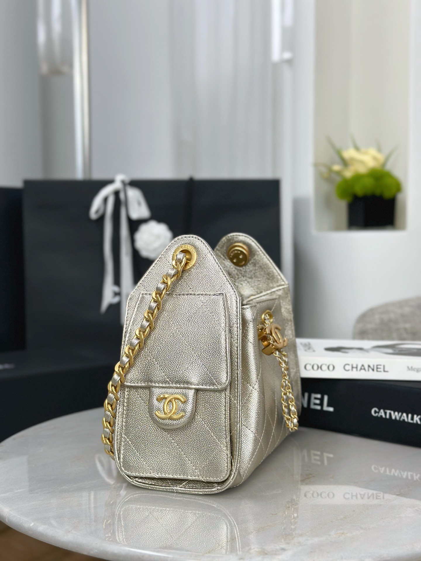 CHANEL 26C 25Bag MINI Caviar leather In Metallic Color - image 4