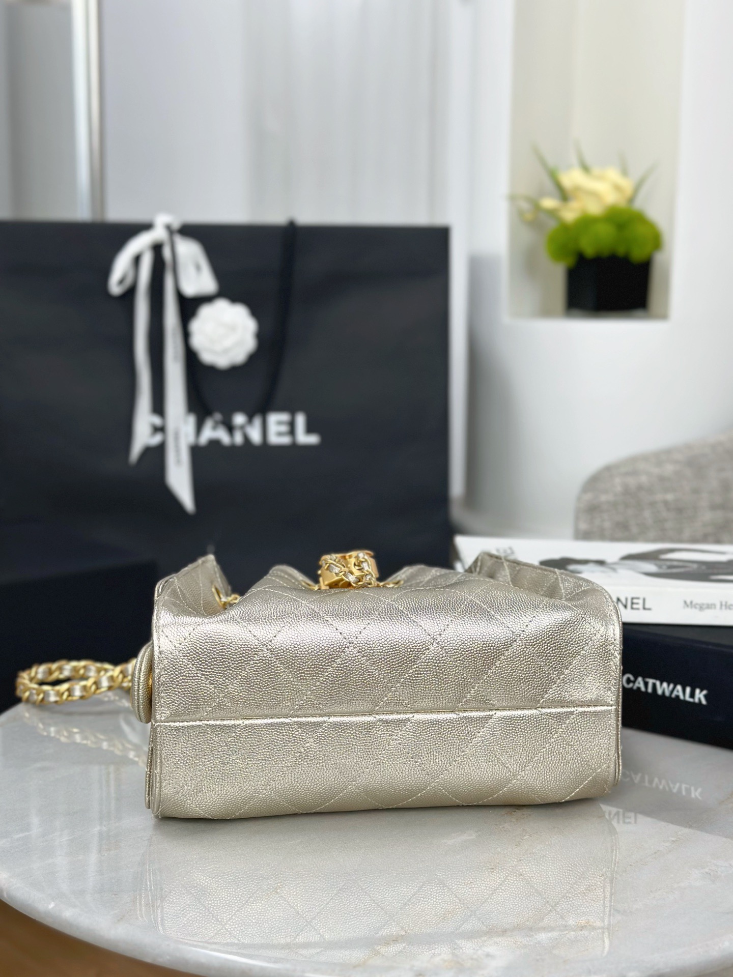 CHANEL 26C 25Bag MINI Caviar leather In Metallic Color - image 5