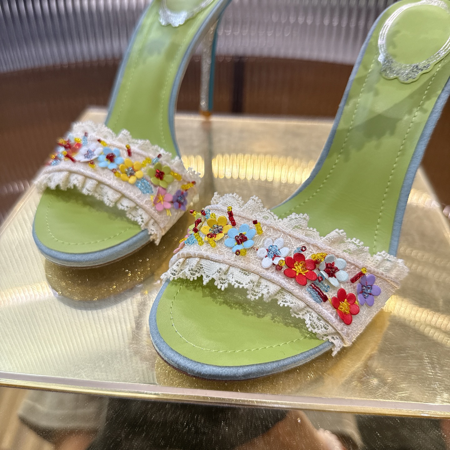 RENE CAOVILLA 26ss Jeweled BLOOM SANDAL 105 - image 7