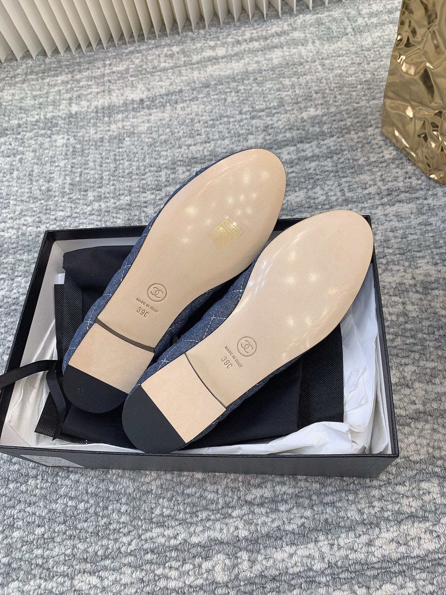 CHANEL Ballet flats Washed Denim Blue - image 5