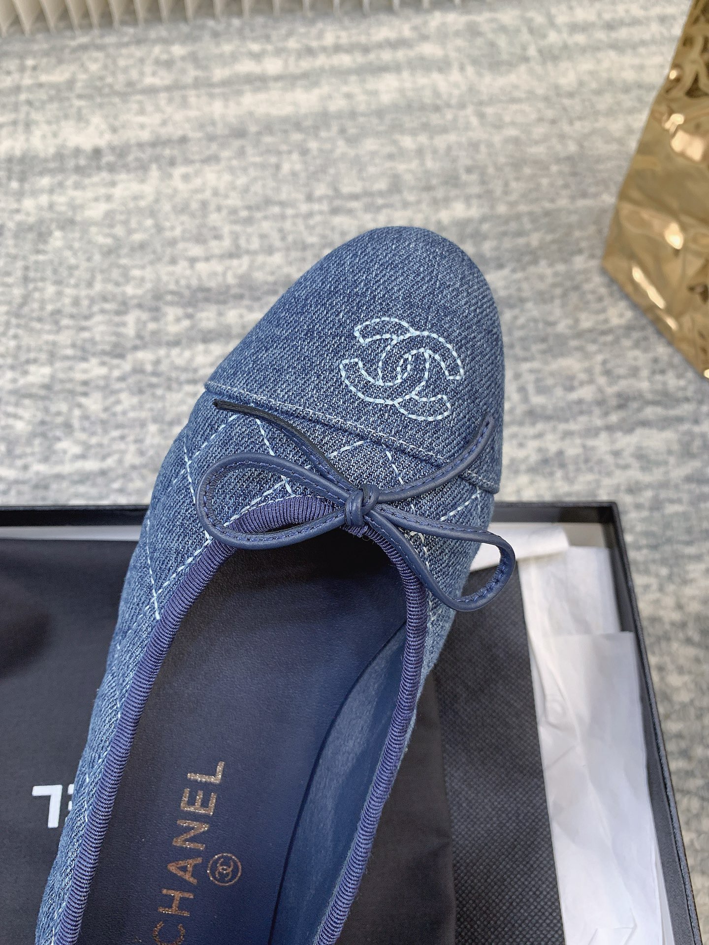 CHANEL Ballet flats Washed Denim Blue - image 7