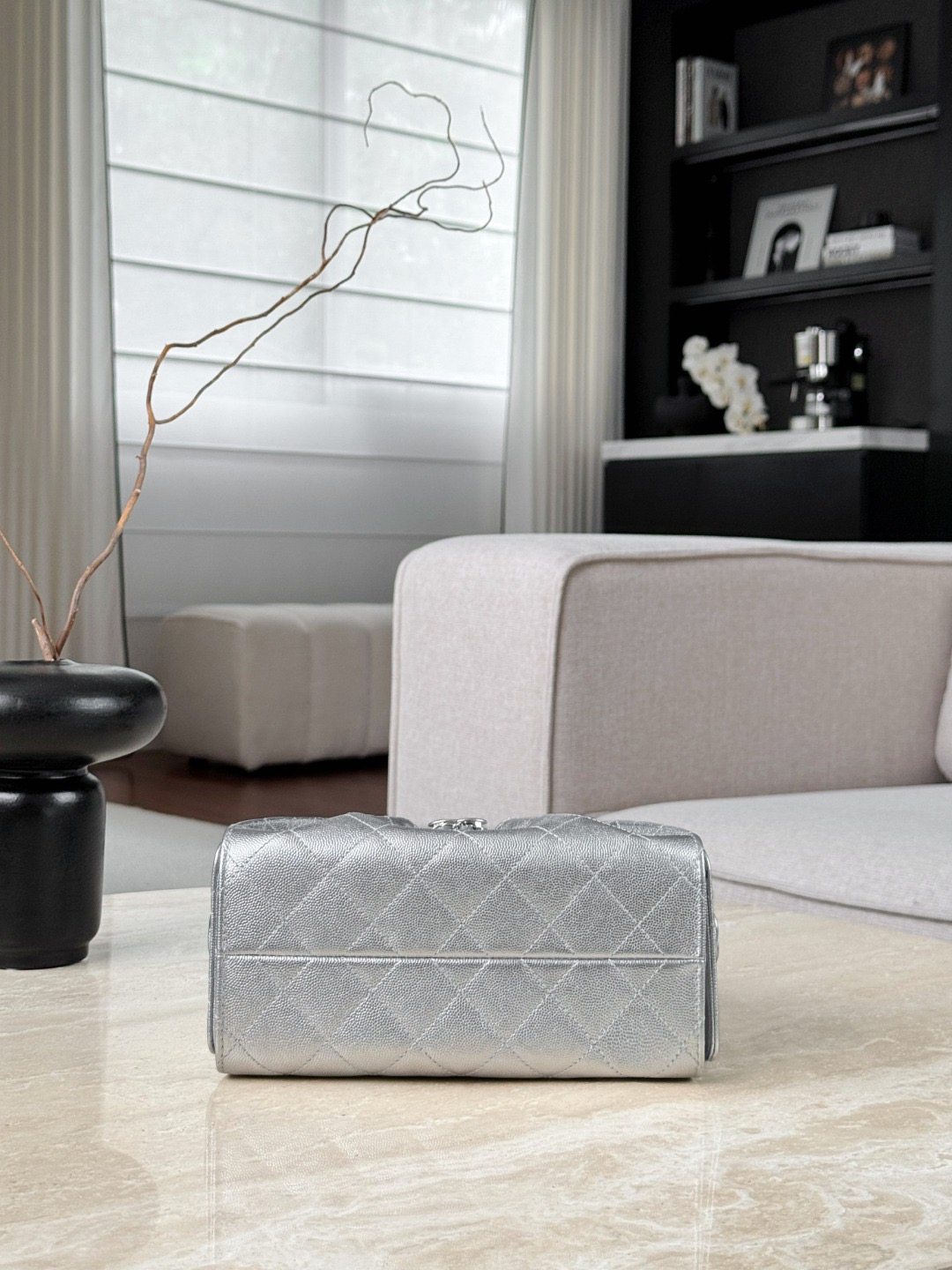 CHANEL 25Bag Calfskin in Light Metallie Silver - image 5