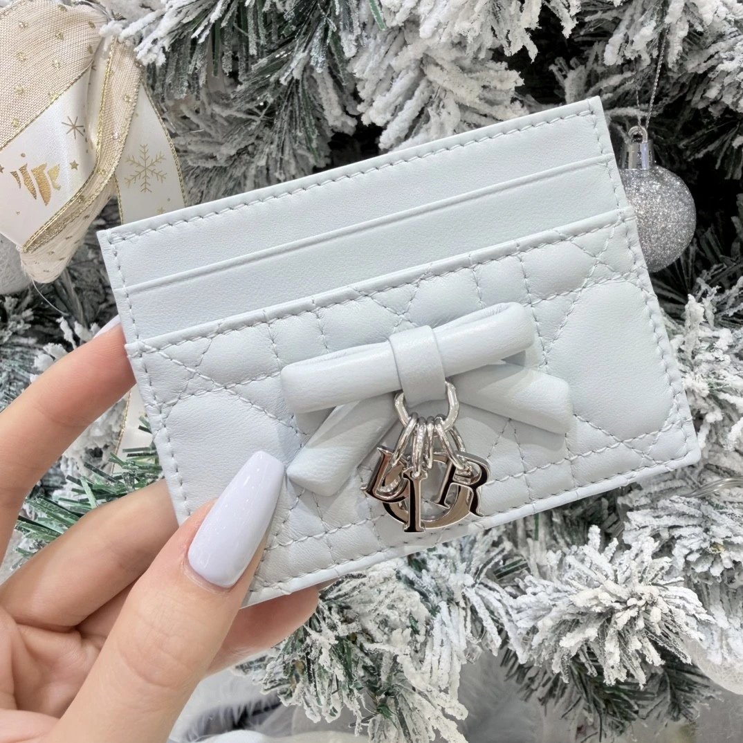 Lady Dior Freesia Card Holder Ice Blue Cannage Lambskin - image 2