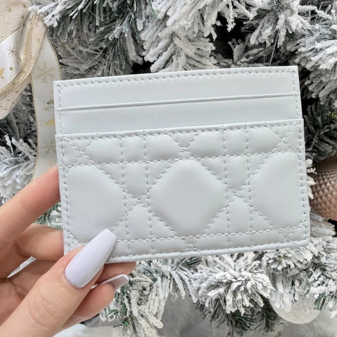 Lady Dior Freesia Card Holder Ice Blue Cannage Lambskin - image 3