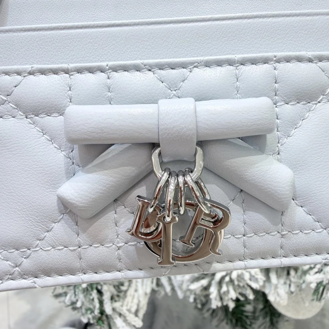 Lady Dior Freesia Card Holder Ice Blue Cannage Lambskin - image 6