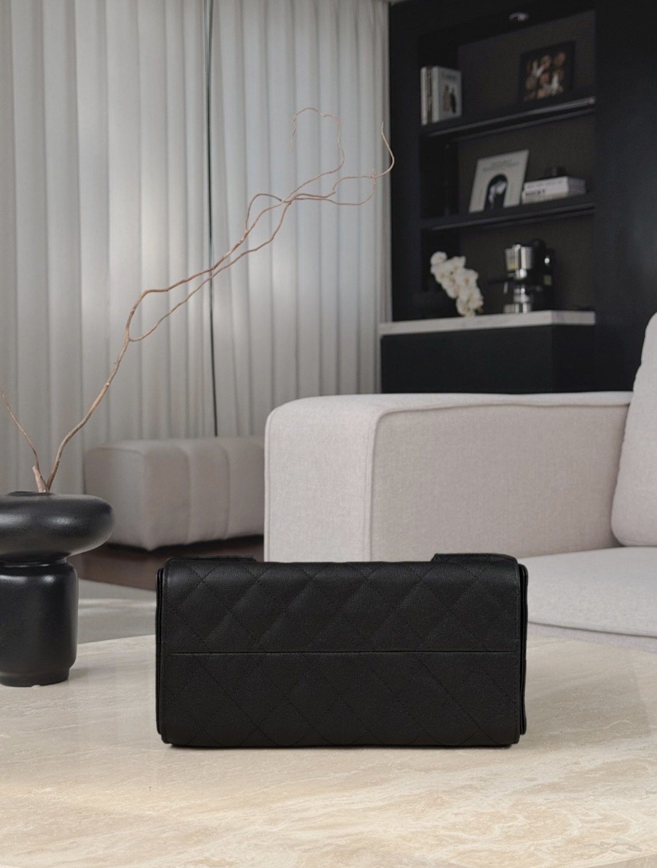 CHANEL 25Bag Caflskin In Black With Charcoal Color Hardware - image 5