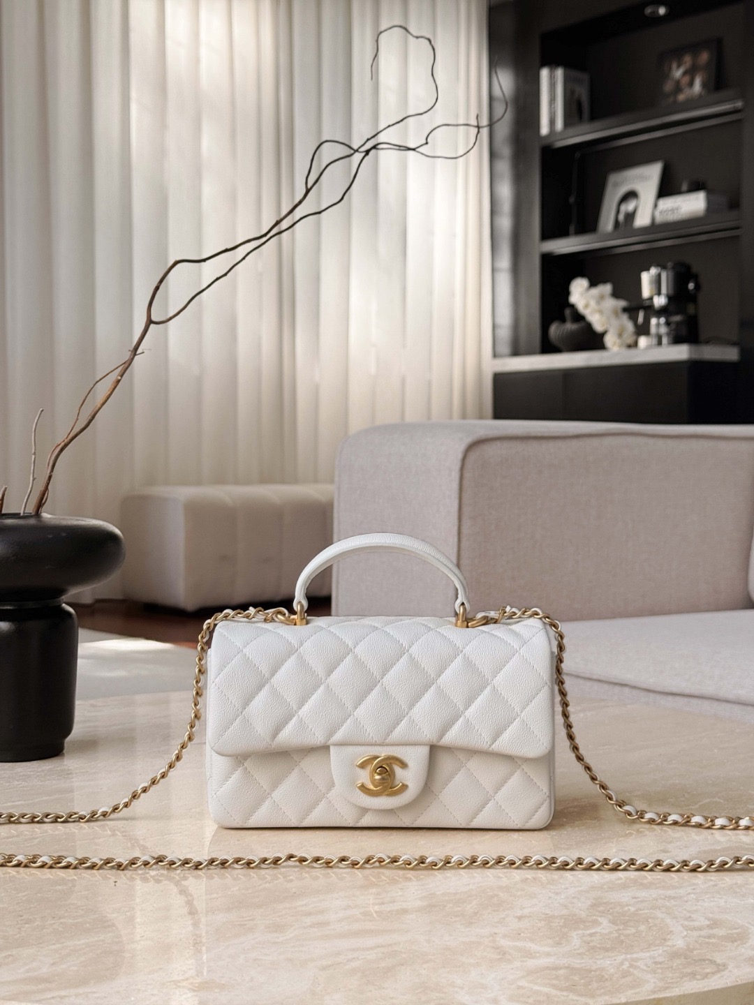CHANEL Classic Flap Bag in quilted caviar calfskin - image 2