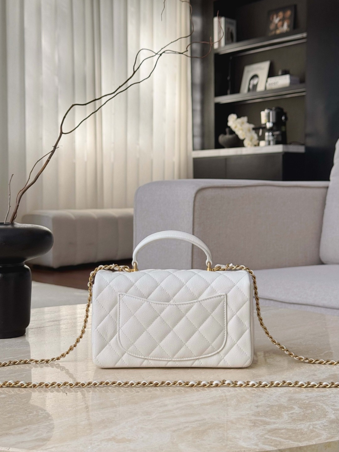 CHANEL Classic Flap Bag in quilted caviar calfskin - image 3