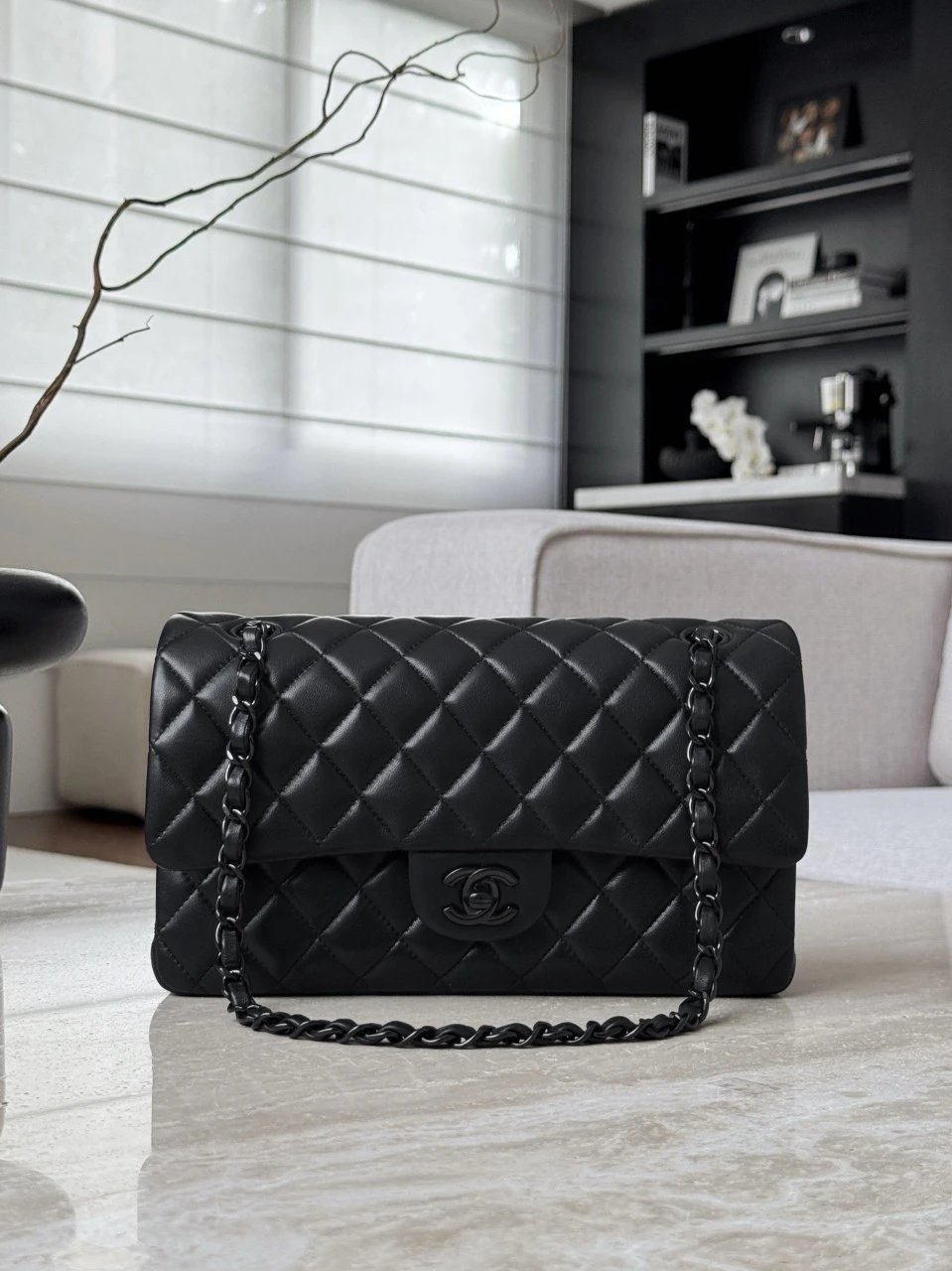 CHANEL So Black Medium Lambskin Flap Bag - image 2