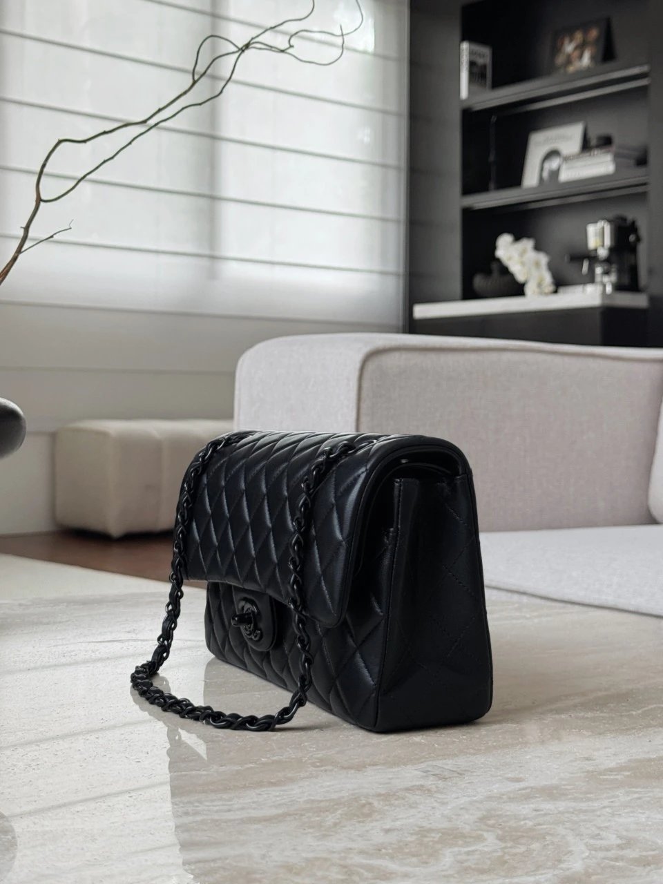 CHANEL So Black Medium Lambskin Flap Bag - image 4