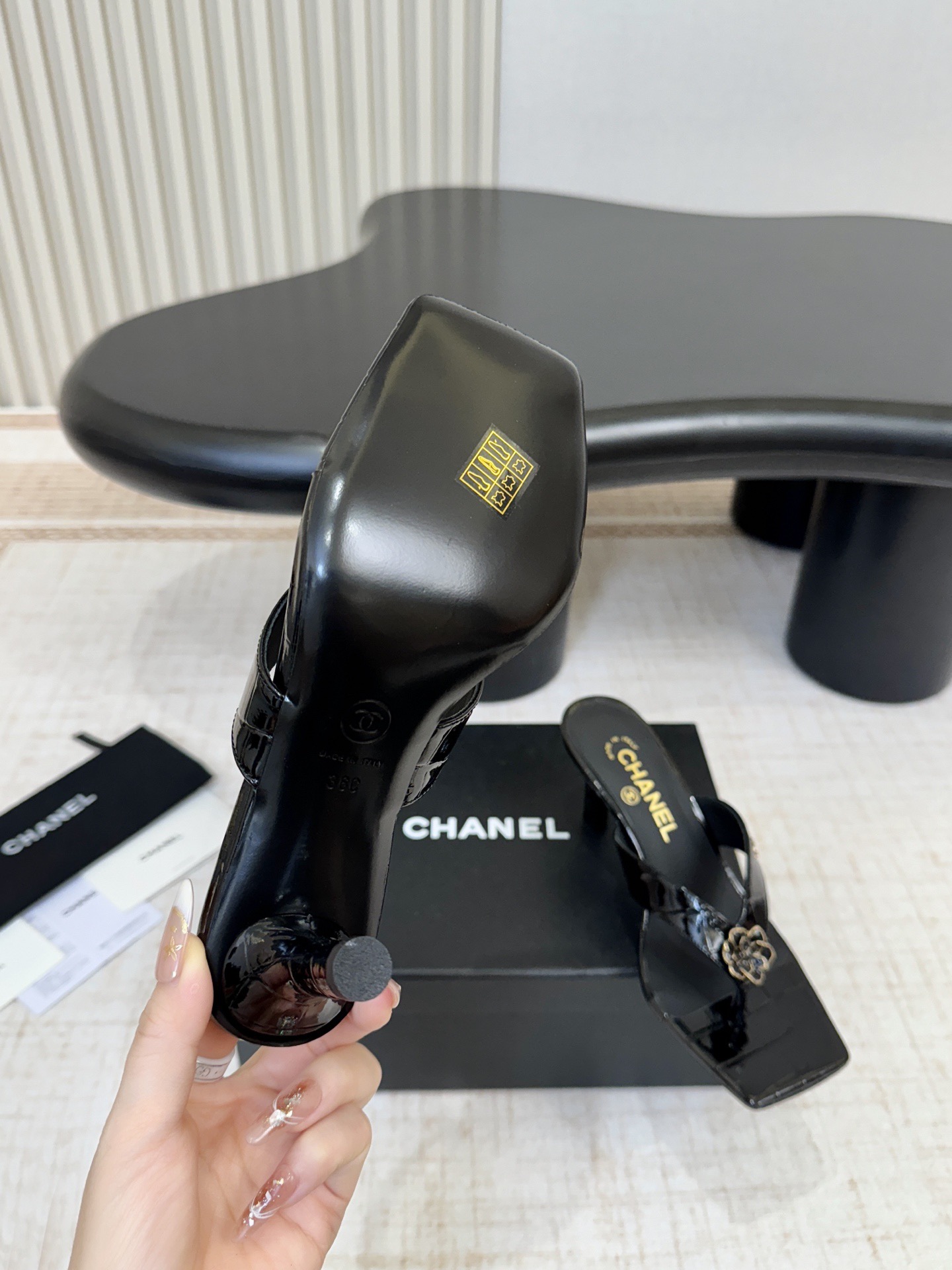CHANEL Crocodile Embossed Patent Calfskin Mules - image 6