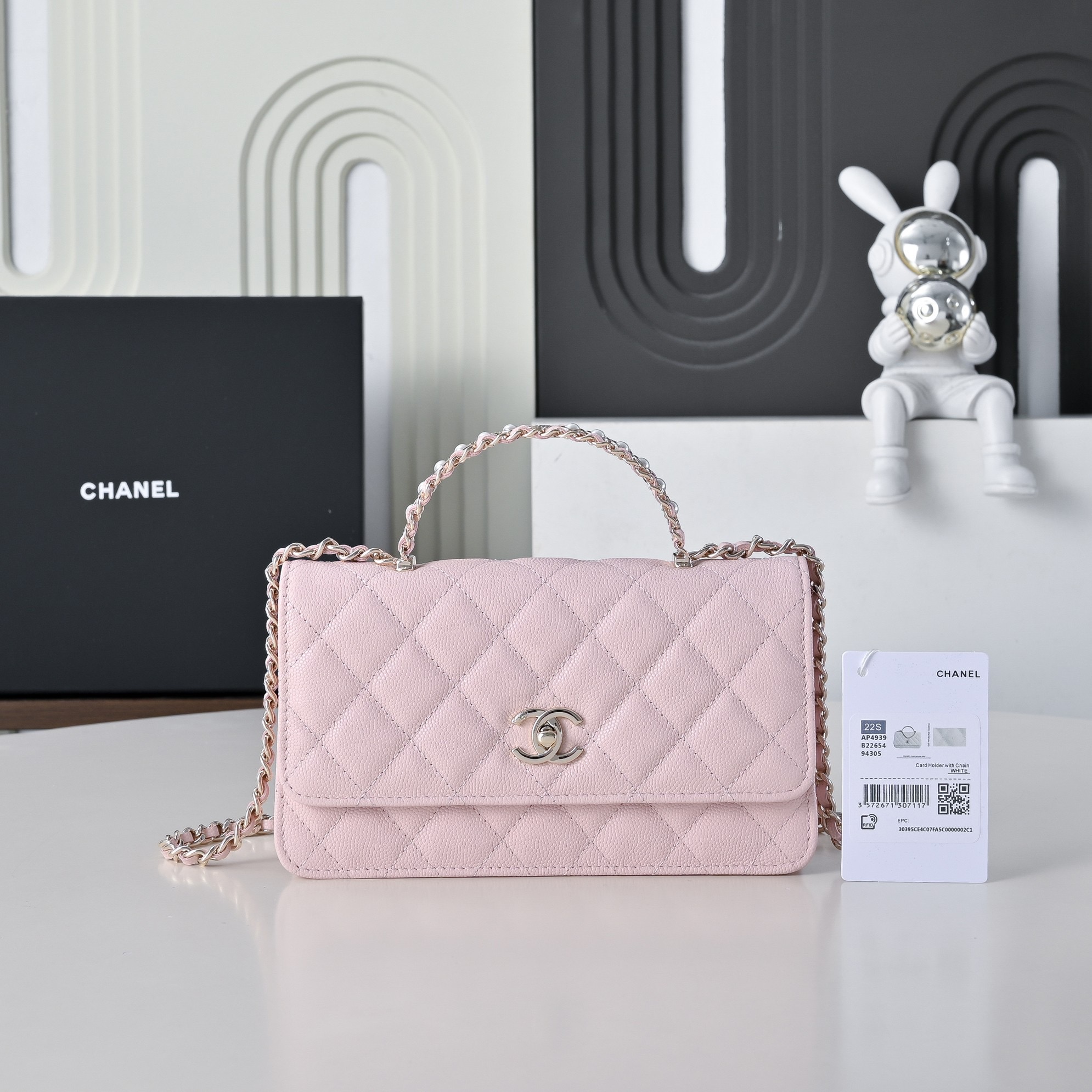 CHANEL Wallet on Chain Grained Calfskin Imitation Pearl - image 2