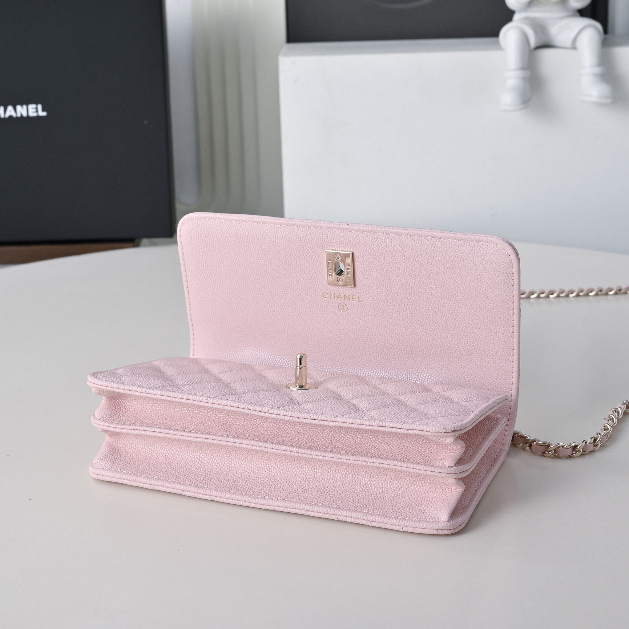 CHANEL Wallet on Chain Grained Calfskin Imitation Pearl - image 5