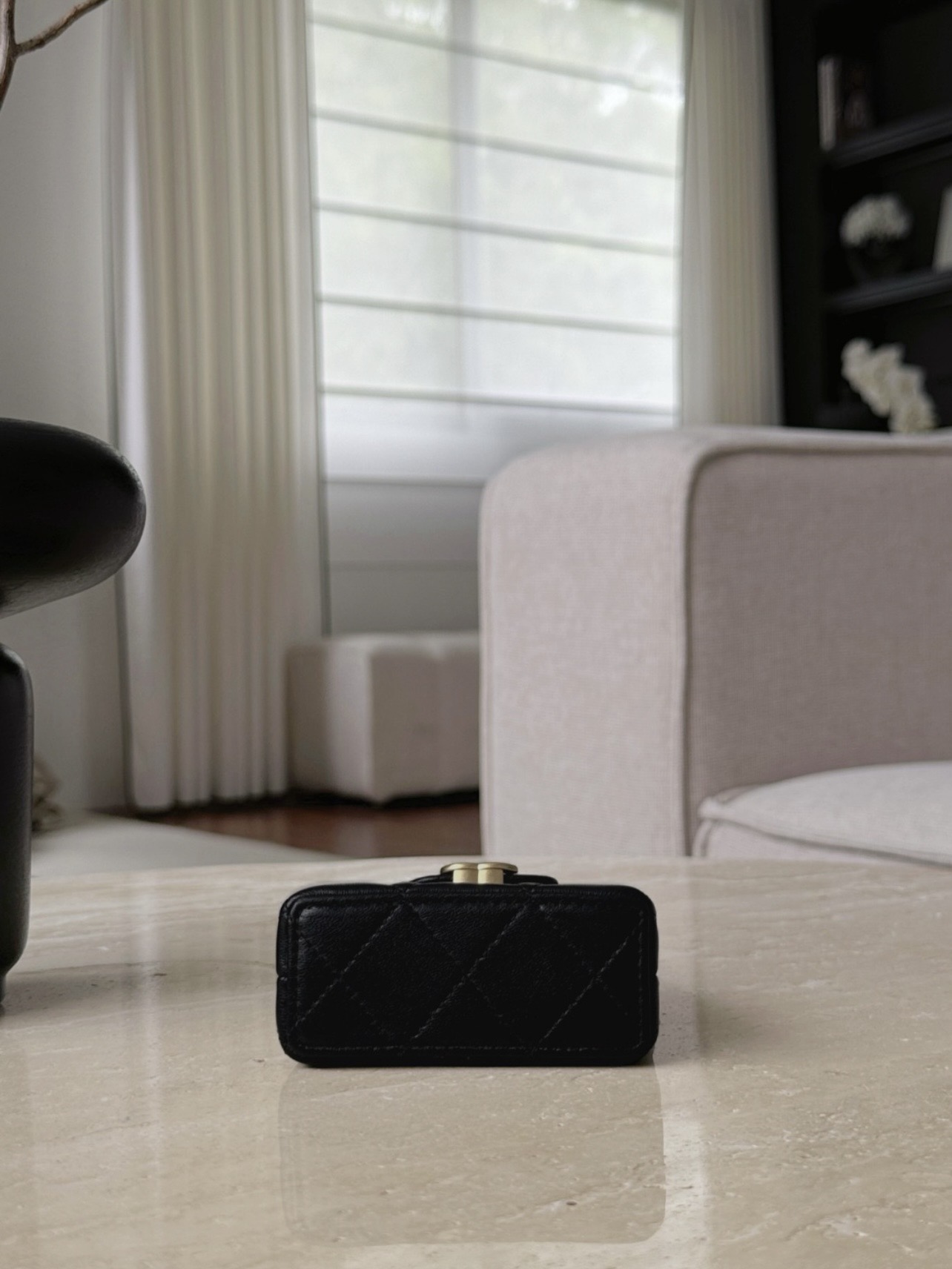 CHANEL 26C Mini Lambskin Quilted Bag Charm in Classic Black - image 5