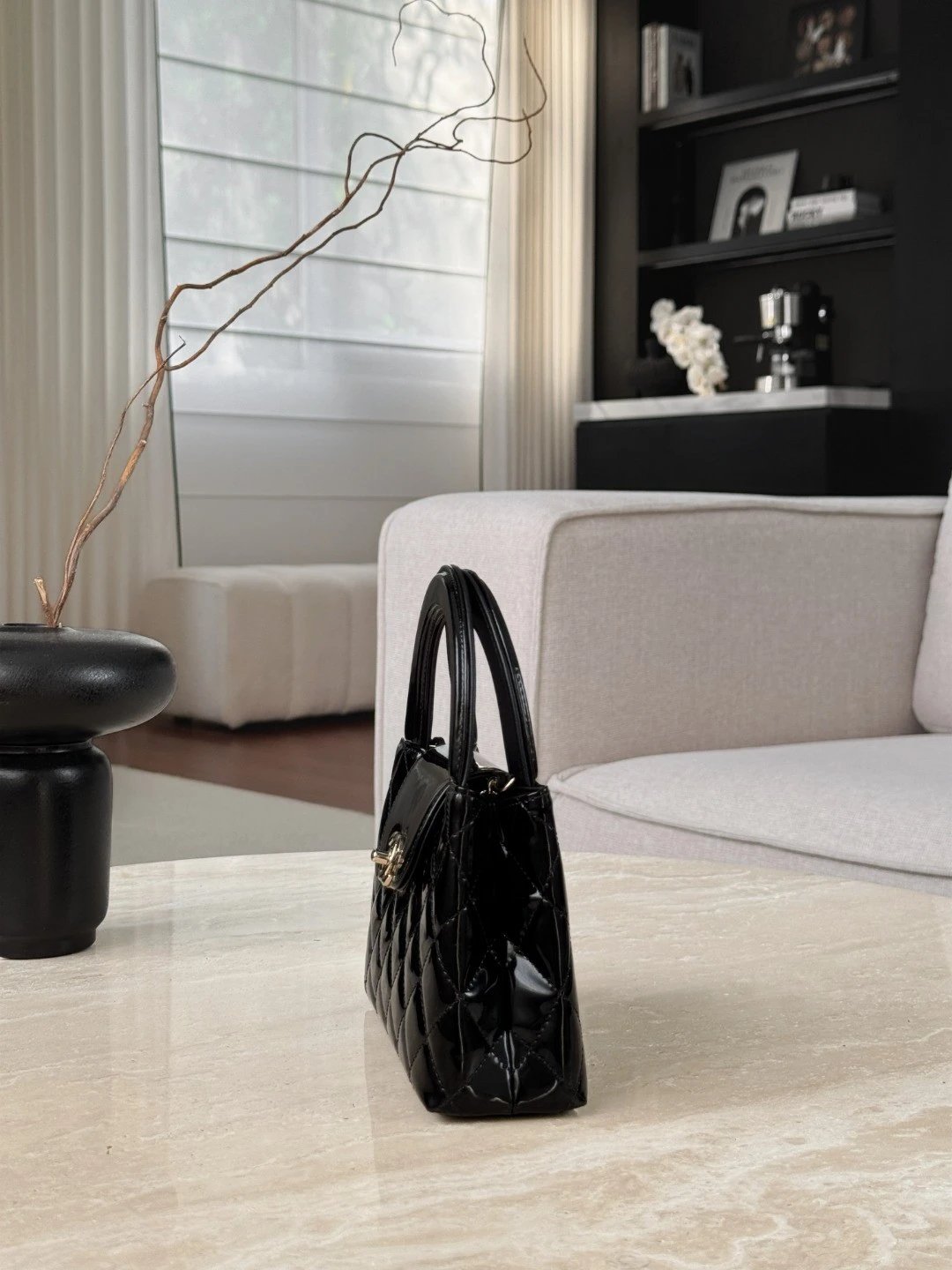 CHANEL Mirror calfskin Kelly Handle Bag - image 4