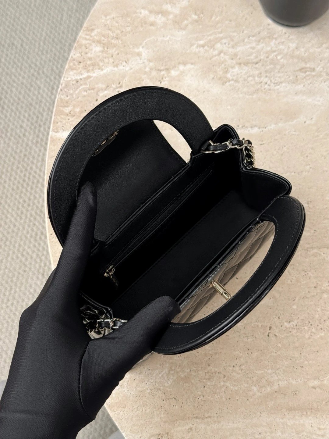 CHANEL Mirror calfskin Kelly Handle Bag - image 6