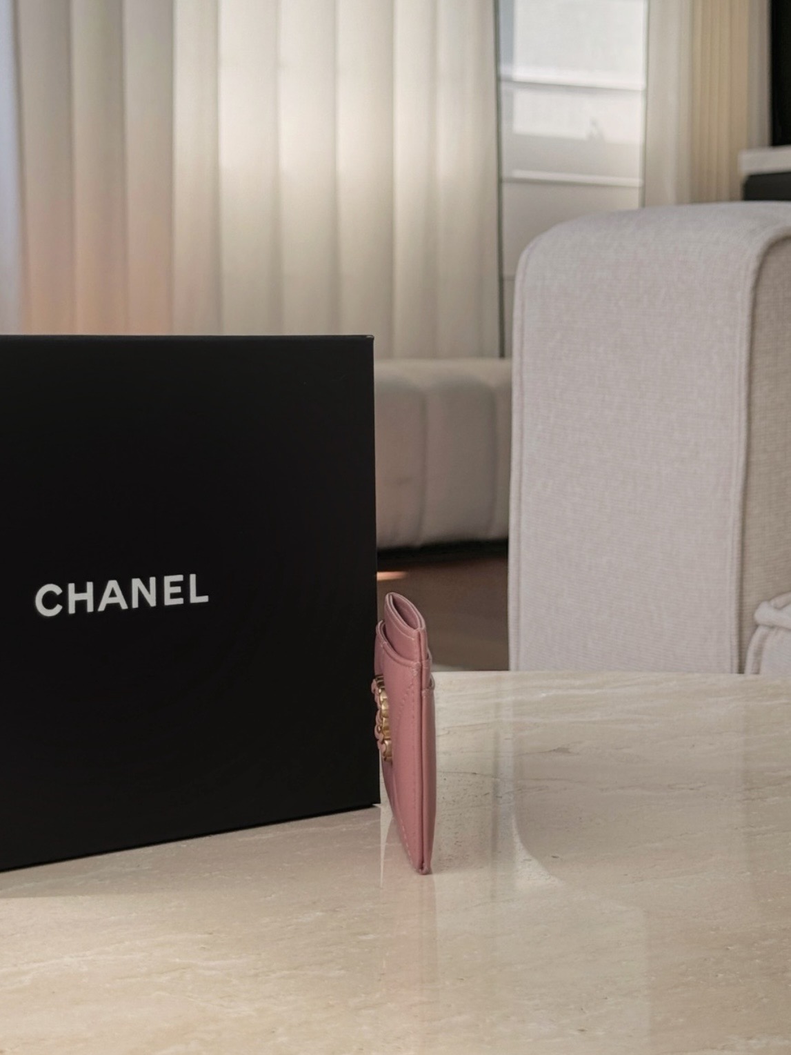 CHANEL Lambskin Quilted 19 Card Holder - image 4