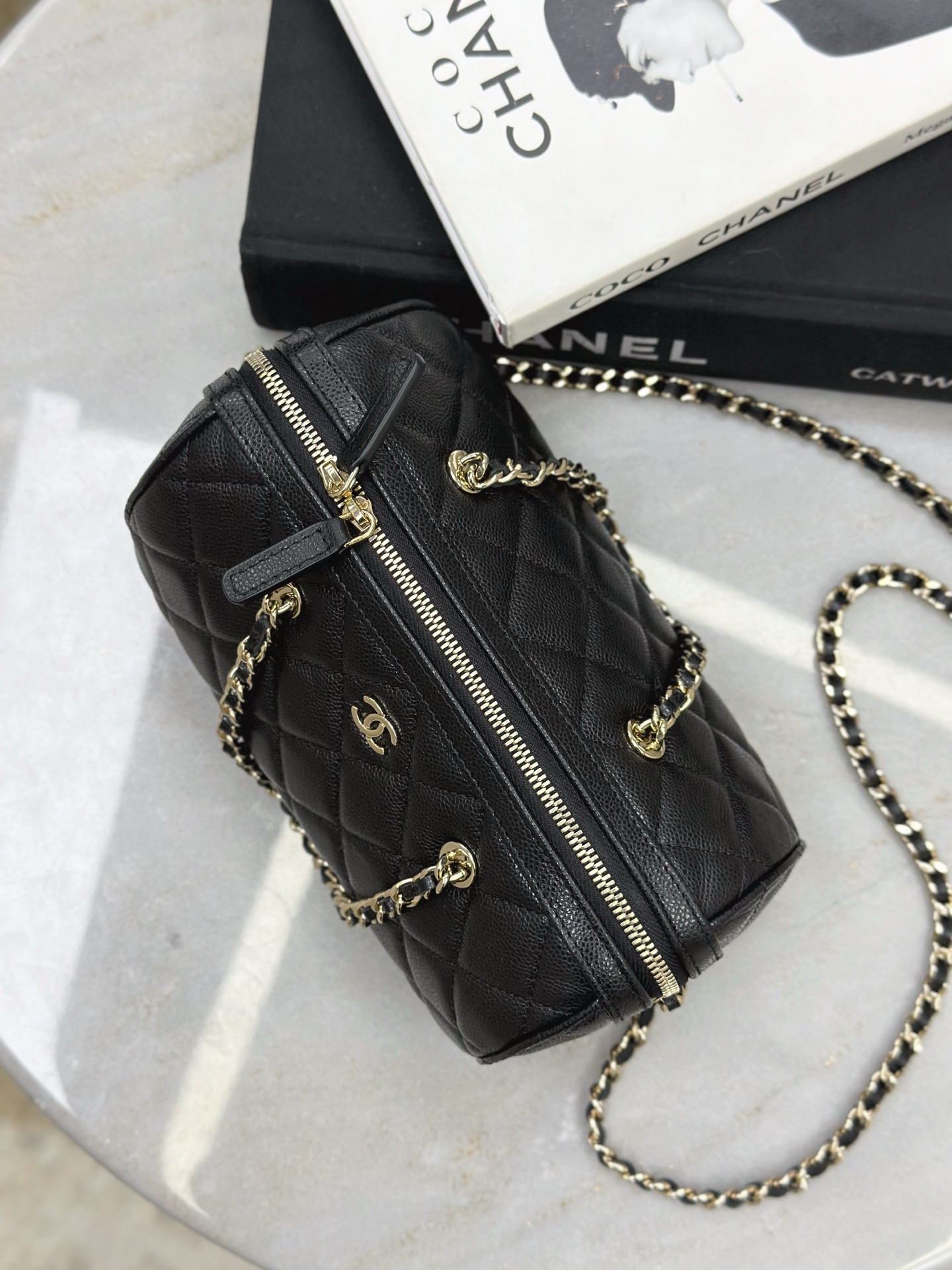 CHANEL 25P Caviar Leather Bowling Bag - image 6