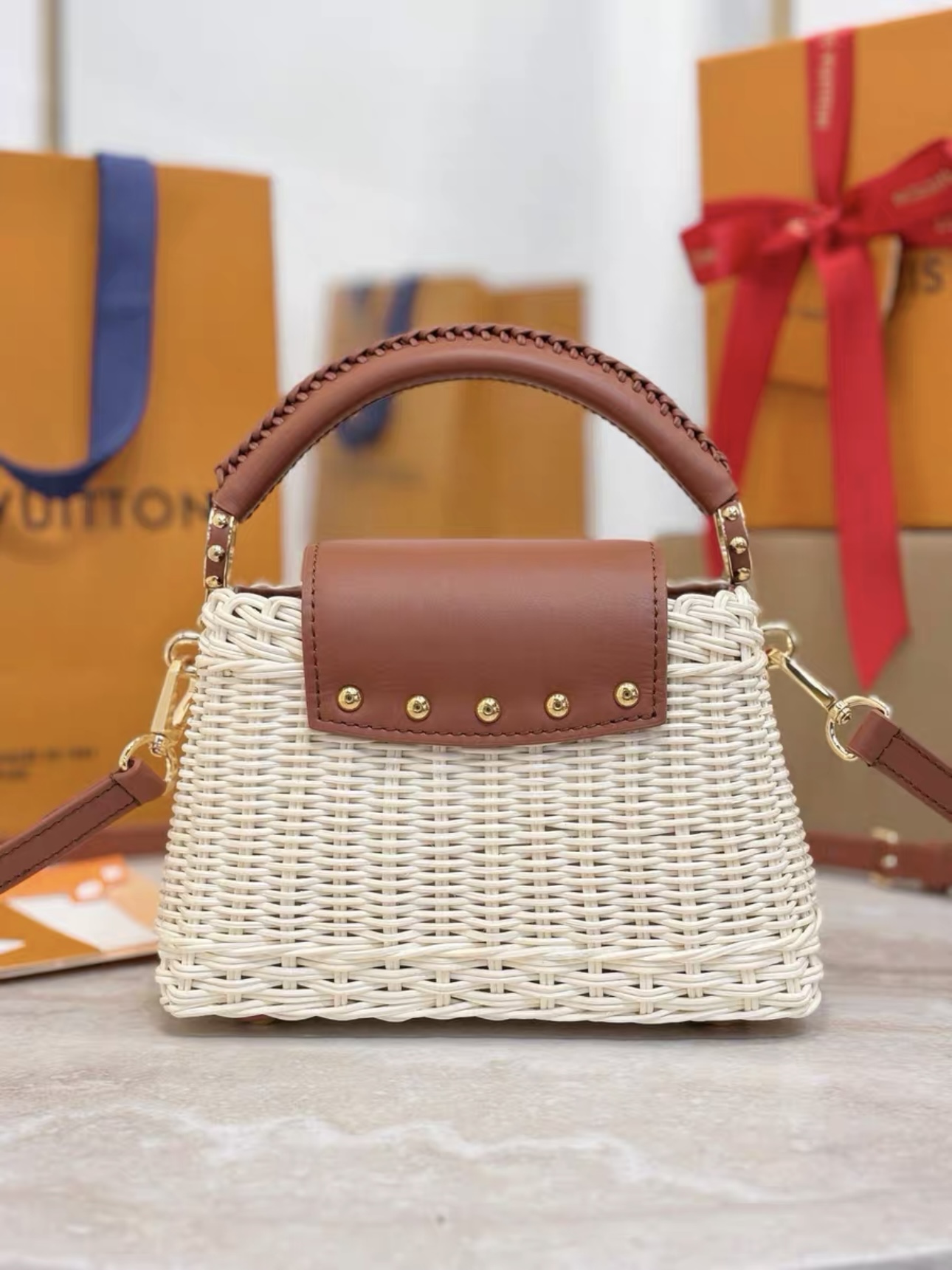 LV Capucines Mini Wicker Bag - image 4